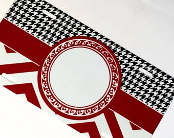 Monogrammed BAMA License Plate - Alabama- UA - Houndstooth- Monogrammed Car Tag - Personalized License Plate -Personalized Car Tag