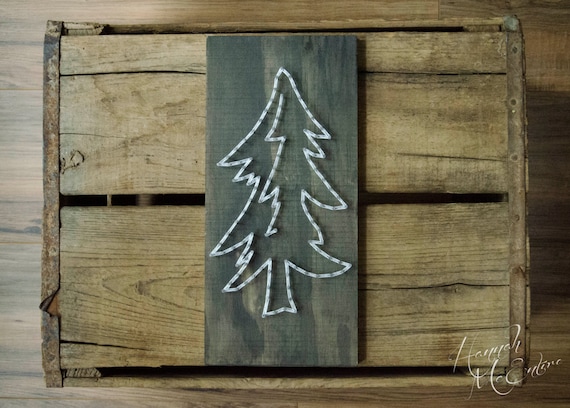 Pine Tree String Art Rustic Home Decor Rustic Christmas