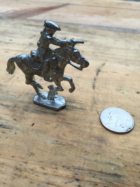 18th Century Pewter Toy Soldier Calvary with Pistol