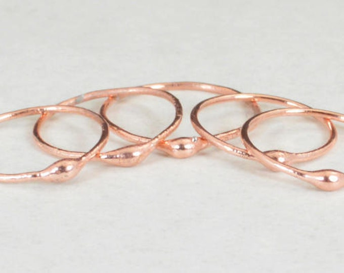 Unique Copper Stacking Ring(s), Copper Ring, Hippie Ring, Boho Rings, unique rings for her, Dew Drop Rings, Thin Copper Ring, bohemian rings