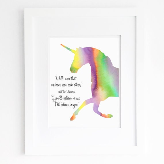 unicorn quote printable watercolor unicorn instant download