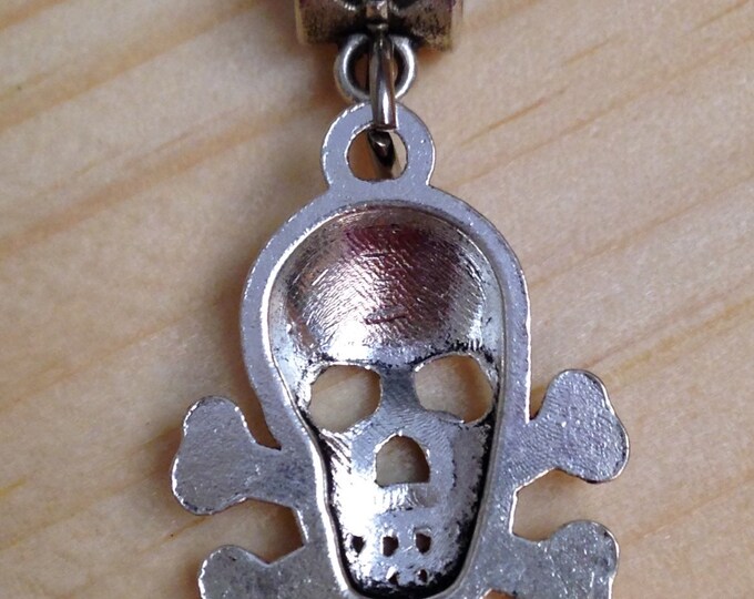 Storewide 25% Off SALE Vintage Silver Tone Scull & Crossbones Petite Designer Bracelet Charm Featuring Eclectic Medieval Style Design Storewide 25% Off SALE Vintage Silver Tone Scull & Crossbones Petite Designer Bracelet Charm Featuring Eclectic Medieval Style Design