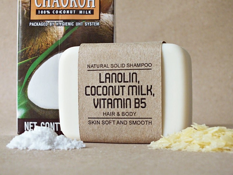 Shampoo bar Lanolin mixed Coconut milk & Vitamin B5