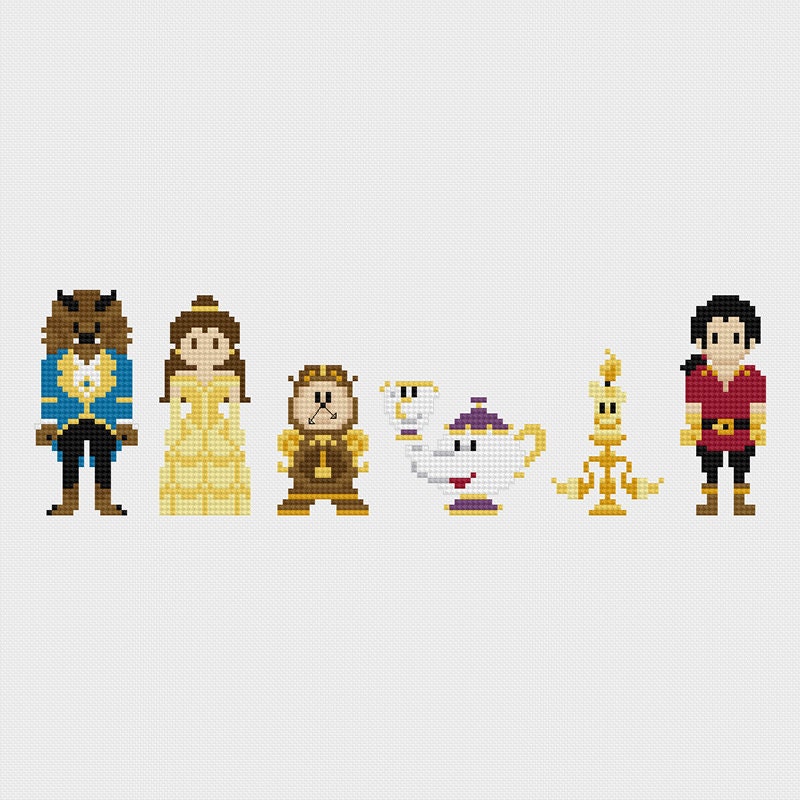 Disney Beauty & the Beast Cross Stitch Pattern PDF Instant