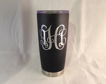 Personalized Stainless Steel Cup, Monogrammed Stainless Steel Tumbler, Monogram Cup, Monogram Gift, Beach Cup, Monogram Tumbler