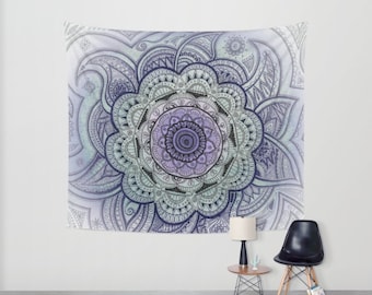 Wall tapestry, Mandala, Mandala drawing, Purple Mandala, Original drawing, Wall decor, Mandala tapestry, statement decor, dreamy, hangings