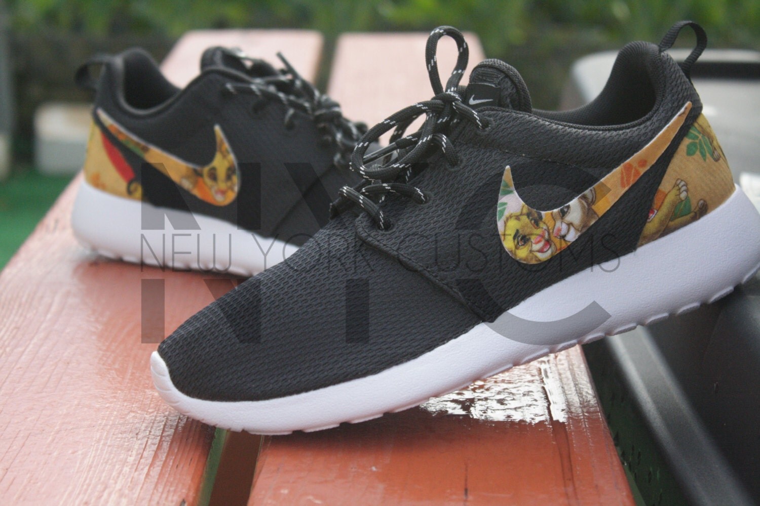 Nike Roshe Run Black Lion King Simba & Nala Custom