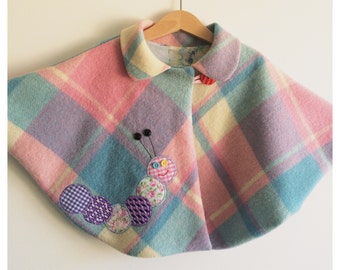 Girls toddler baby cape coat "Catie Caterpillar" cape coat cloak