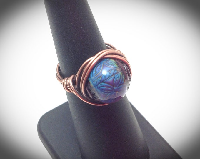 Copper wire wrapped mood ring
