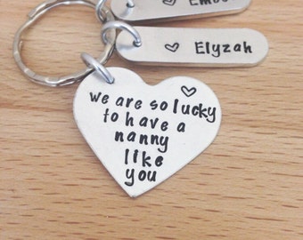 Personalised nanny gift, nana, gifts, grandma gift, personalized keyring, keychain, gift for nanny, nanna, her, name keyring, mothers gift