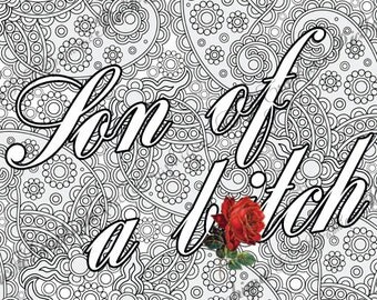 coloring page the swearing words zero fks to give doodles