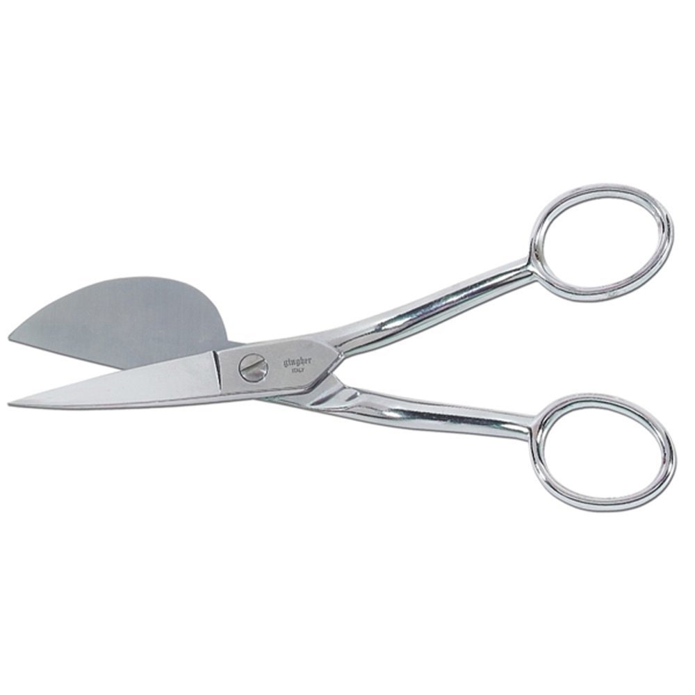 Gingher 6 Inch Duckbill Curved Scissors close trimming