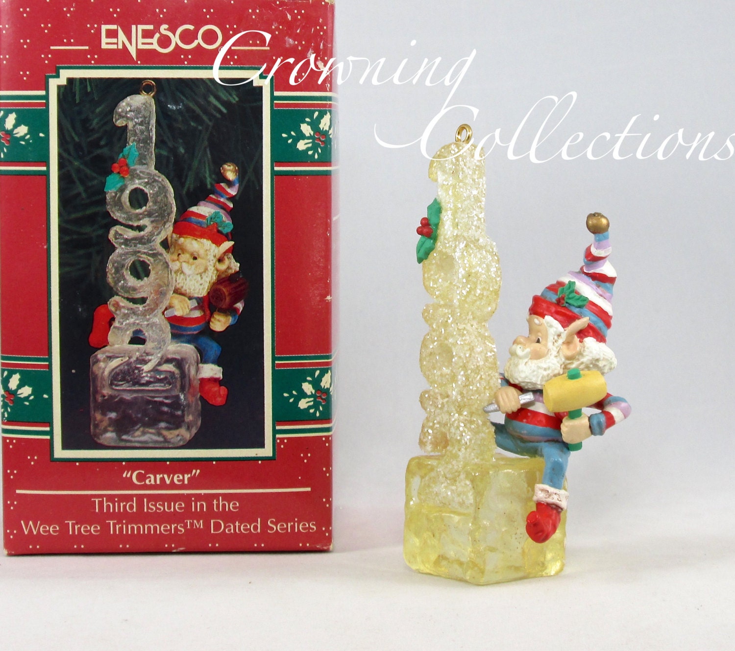 trimmers block y North Trimmers Ornament Tree Carver Enesco Dated 1992 Wee