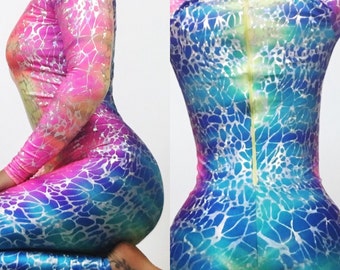 bodysuit costume // woman outfit // circus// dancer // performer // leotard // gym / yoga /Lycra / festival / Aerial, Gymnast . black light.