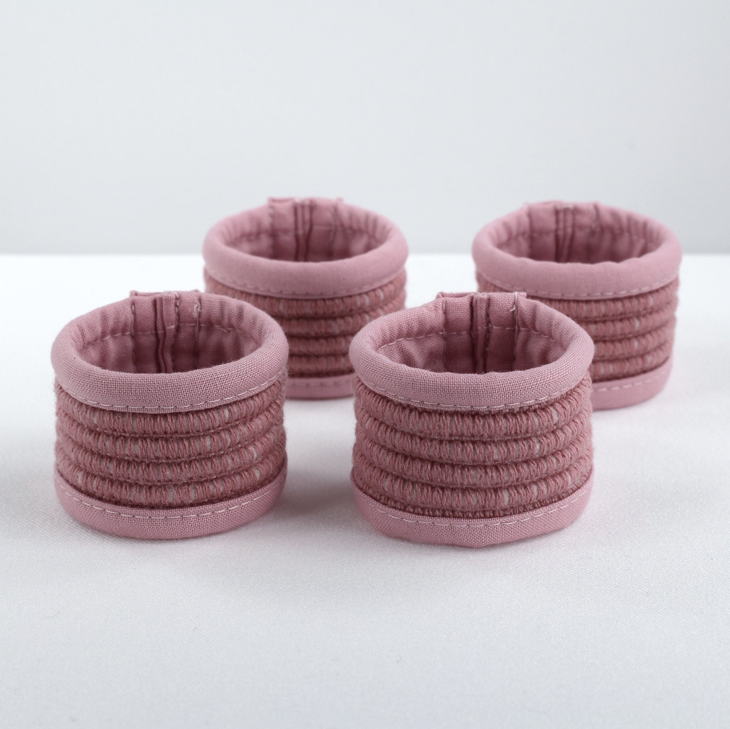 Pink napkin rings fabric napkin rings dusty rose napkin