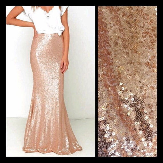 rose gold maxi skirt