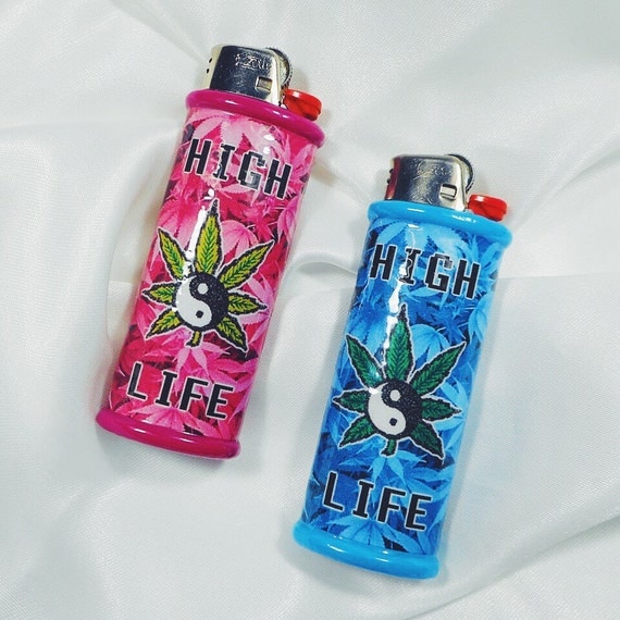 High Life Marijuana Leaf Bic Lighter Case Cover Holder