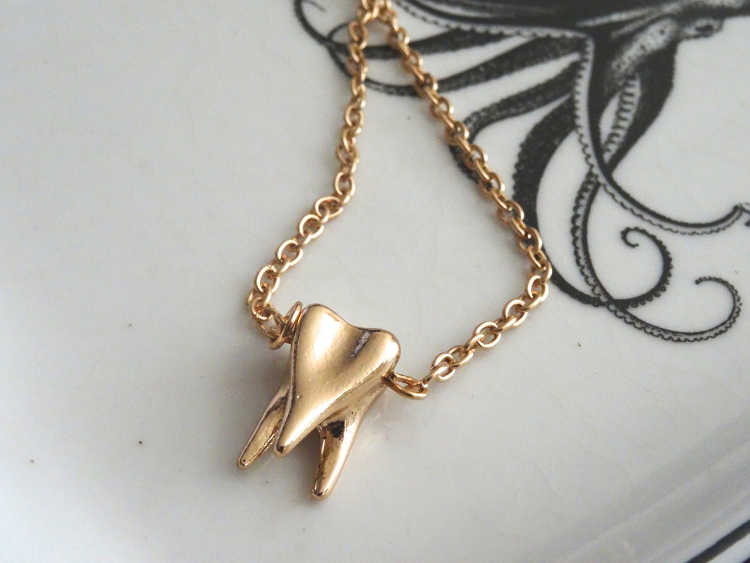 Human Tooth Bracelet Golden Molar 3D Gold Long Sweet Tooth