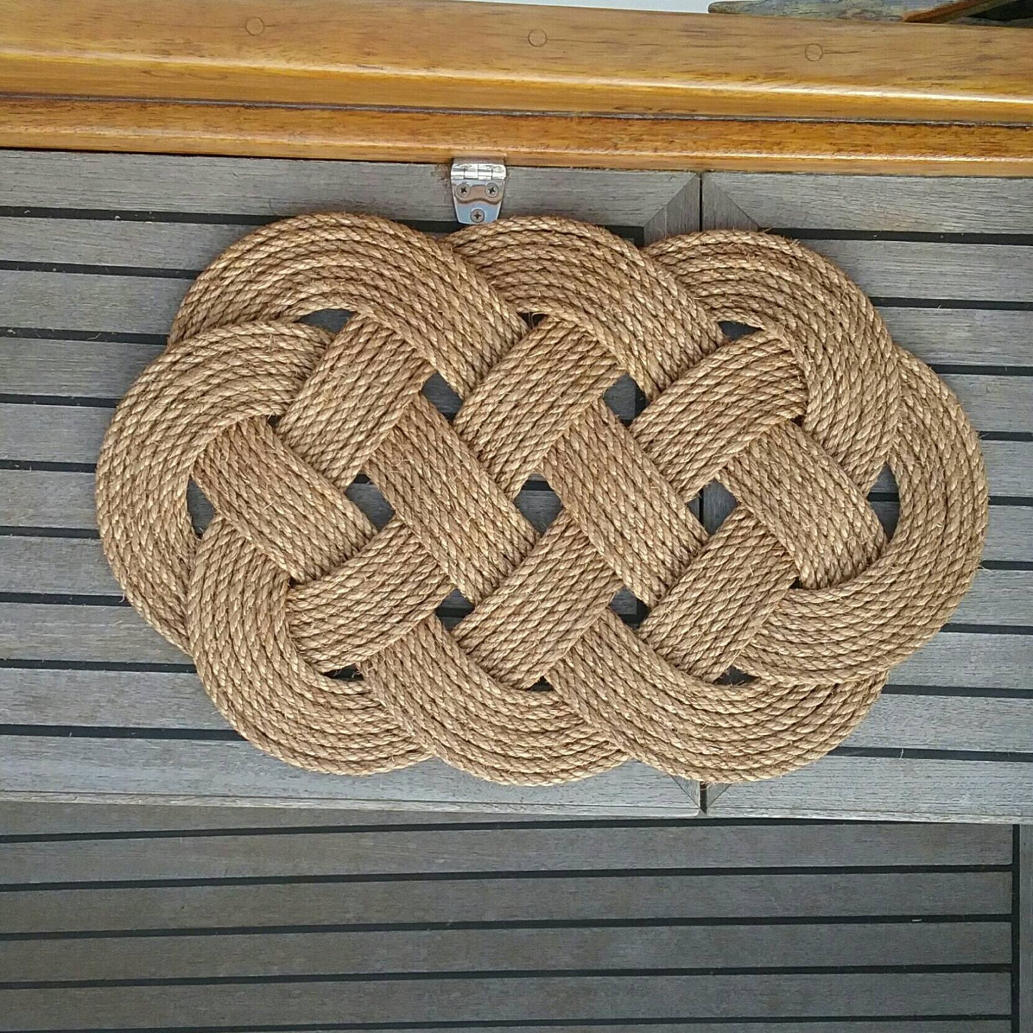 Nautical Rope Door Mat Natural Manila Rope Seven Seas Knot
