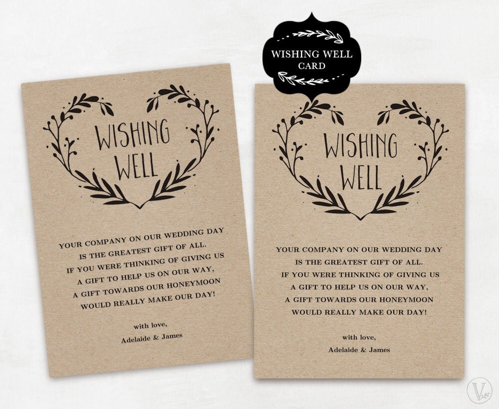 Wishing Well Card Template Printable Wishing Well Card DIY