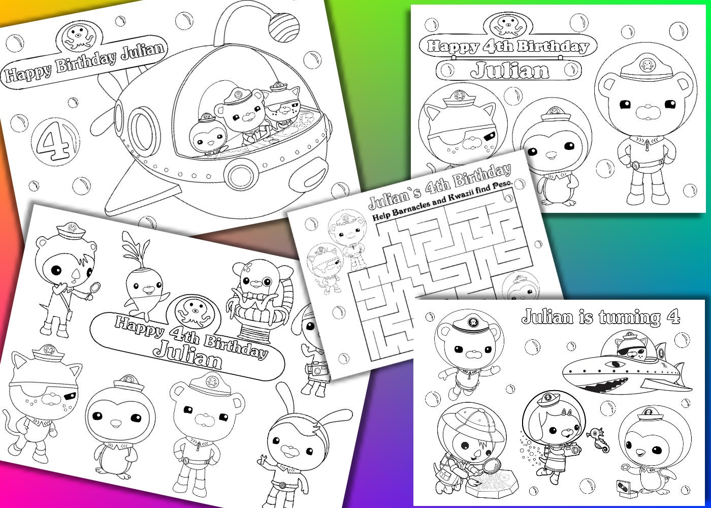 Octonauts Birthday Party Favor Octonauts coloring pages PDF