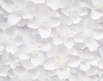 White Flower Wall Decor set of 8 white paper flowers wall paper flower big paper White Flower Wall Decor set of 8 white paper flowers wall paper flower big paper