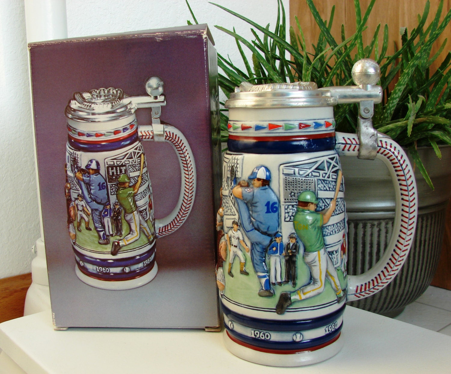 Avon Great American Baseball Ceramic Stein 1984