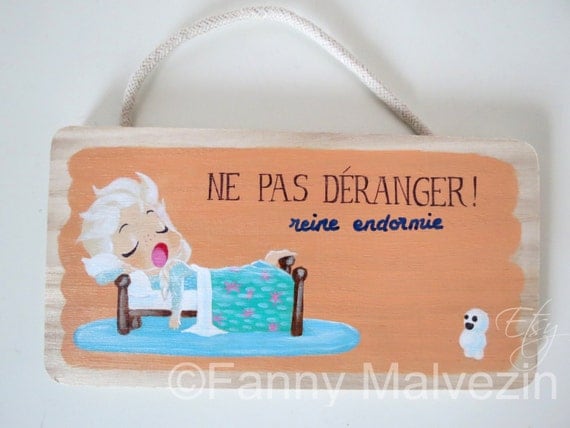 Panneau de porte Elsa Ne pas déranger par FannyMalvezin sur Etsy