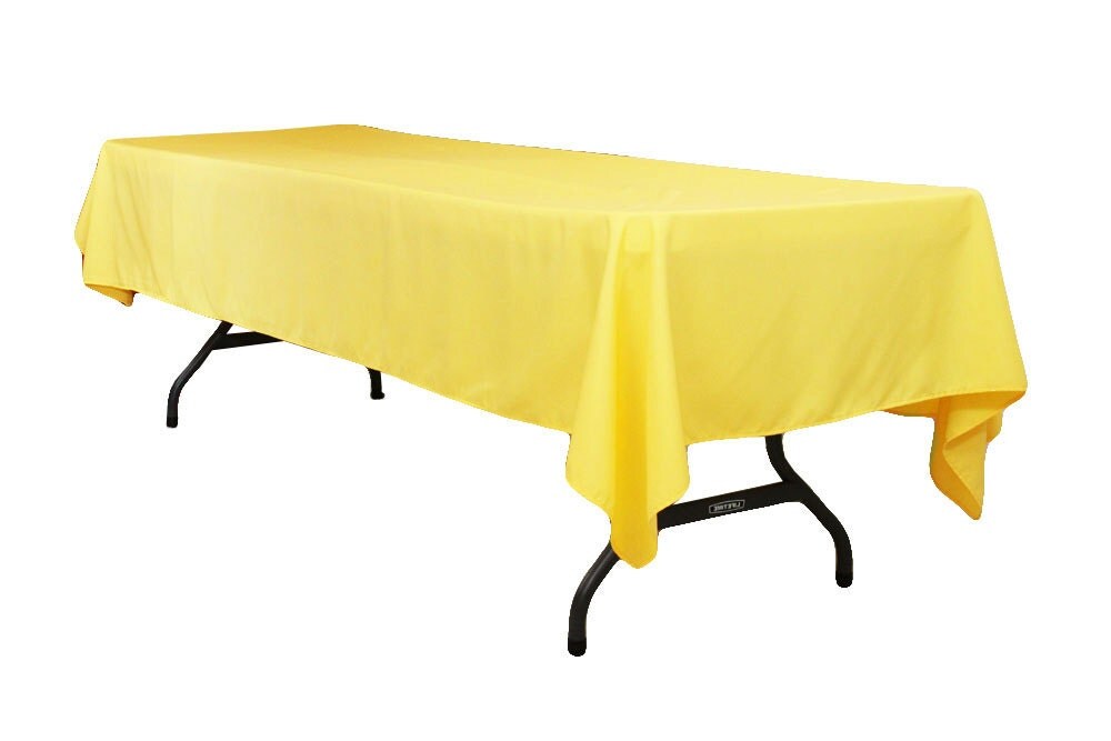 60x102 inch Rectangular Yellow Tablecloth Polyester