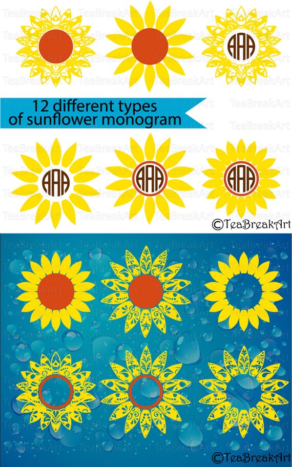 Download Sunflower Digital Cutting Files SVG PNG EPS Instant Download