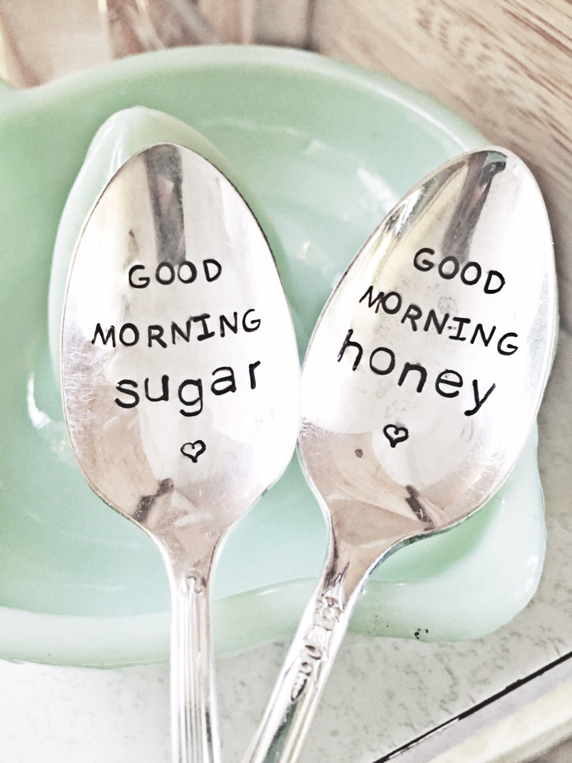 Good Morning Spoons Sugar Spoon Honey Spoon Wedding Gift