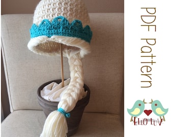 Crochet Frozen Inspired Elsa Hat Pattern