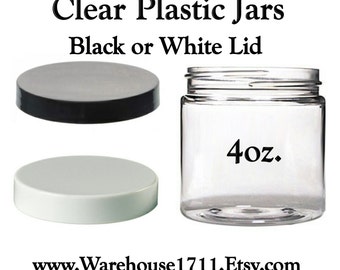 4oz. PET Clear Plastic Jar Lotion Jar/Cream Jar/Facial Cream Jar/Storage Jar/Travel Jar/Bath Salts/DIY
