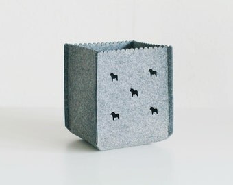 Square Storage Basket / Felt Storage Bin / Scandinavian decor / Nursery Storage / Household Storage / Felt box 8"x 8"x 8"