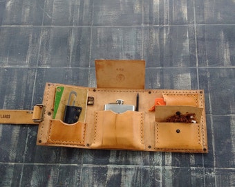 Handmade Leather Travel Case Nomade leather flower Italian Full Grain Leather Plant Emergency Tool The Westlands Leather Made Italy Handmade
