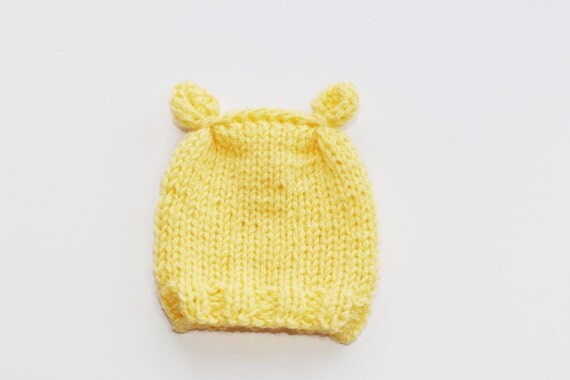Newborn Knitted Hat Yellow