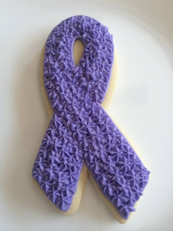 Awareness Ribbon Sugar Cookies // Decorated Cookies // Cancer