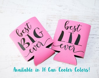 Big and Little Sorority Can Cooler - Big Little Sorority Sister Gift Big Little Gift Sorority Beverage Sorority Gifts - Single or Set of 2