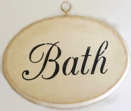 Bath sign bath plaque hanging bath signbath by Neutralbydesign