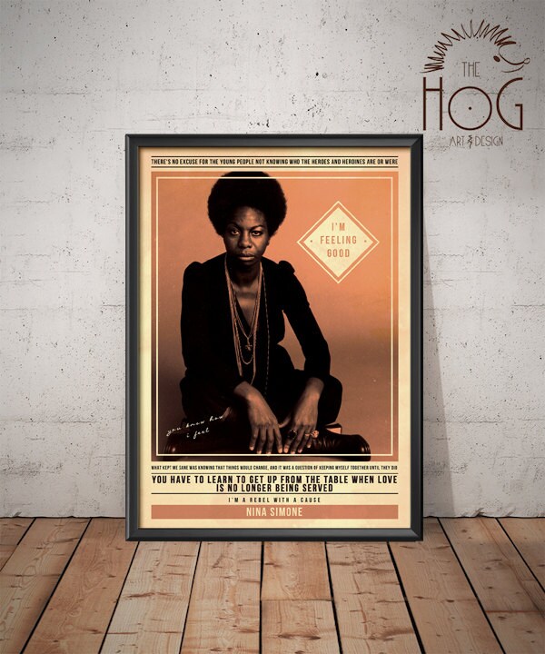 Nina Simone Poster Quote Retro Music Poster Music Print