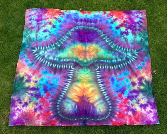 Mushroom Tie Dye Tapestry by WhiteRabbitTieDye on Etsy