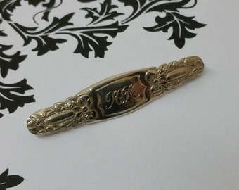 Silver brooch antique, old brooch 800 with initials HH SB165