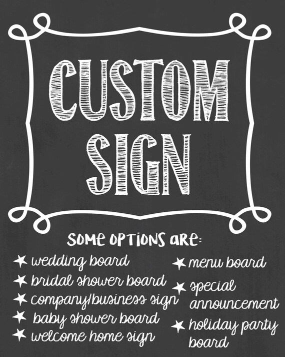Custom Chalkboard Sign/Custom Chalkboard/Personalized