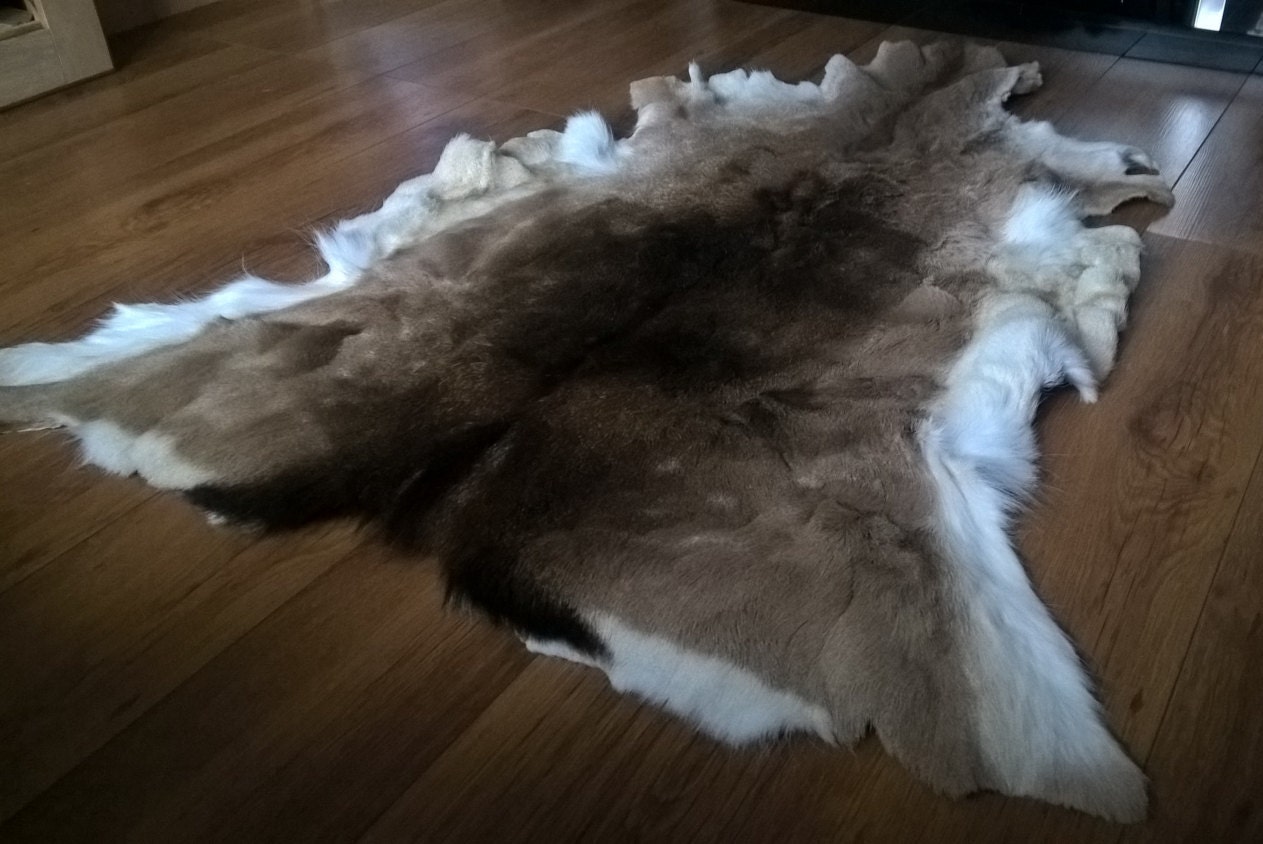 Fallow deer hide rug pelt 100 natural by