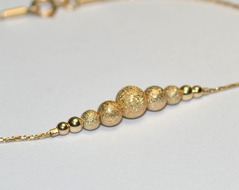 Gold BEADED BAR Bracelet // Beaded Bracelet - 14k Gold Filled Bracelet - Horizontal Bar Bracelet - Minimalist Bracelet