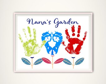 Nana Gift, Gifts for Nana from Grandkids, Personalized Gift From Kids, INSTANT Download PDF, Personalized Nana Handprint Art, Christmas Gift