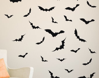 28 pc | Bat Wall Decals | Bat Decals | Bat Stickers | Halloween Wall Decals | Halloween Decorations | Halloween Decals | Haunted House Decal