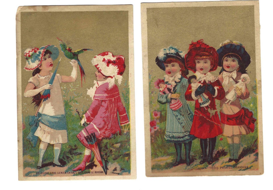 Set of 12 Antique Victorian Trade Cards Advertising Cards