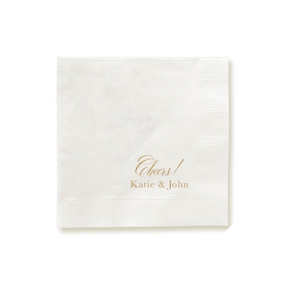 Foil napkins gold foil Personalized Napkins cheers napkins