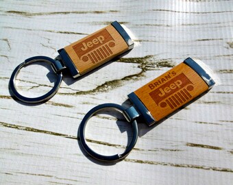 Personalized Jeep Keychains, Jeep Gift, Jeep Present, Keychain, Custom Keychain, Personalized Keychain, Maple, New Car, Laser Engraved, Jeep